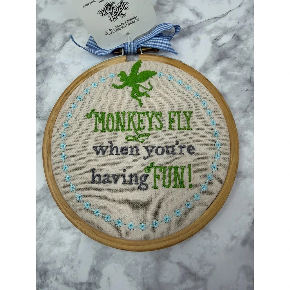 Wizard of Oz WINGED MONKEYS Embroidery Hoop Wall Hanging by Hallmark